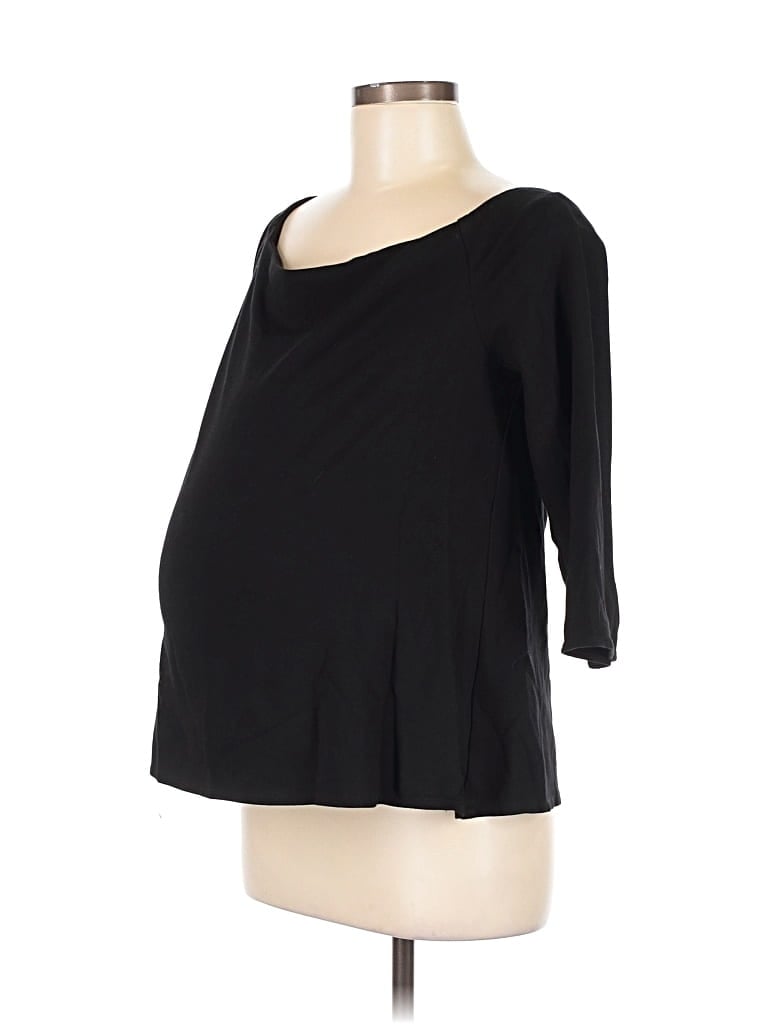 Pre-owned Hatch 3/4 Sleeve Top Black One Shoulder Neckline Tops