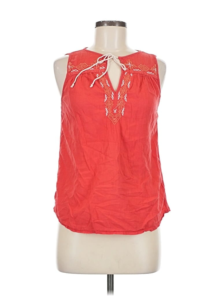Pre-owned Lucky Brand Sleeveless Blouse In Red