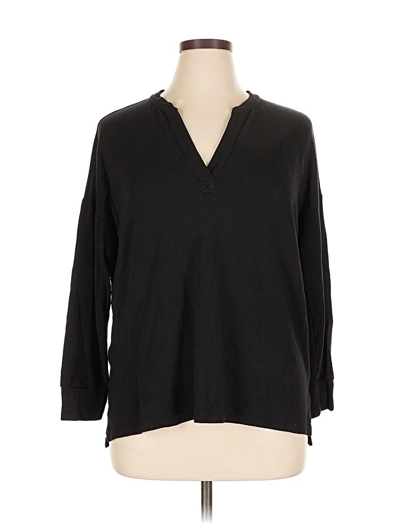 Pre-owned Lou & Grey 3/4 Sleeve T-shirt In Black