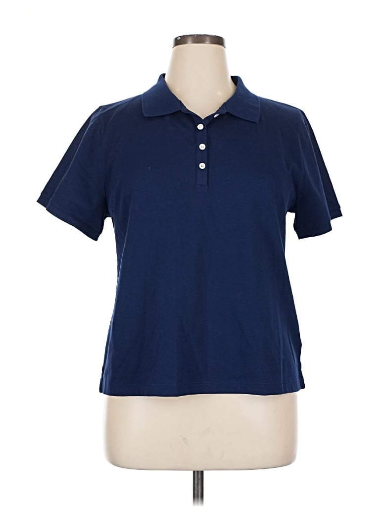 Pre-owned J.crew Factory Store Short Sleeve Polo Shirt In Blue