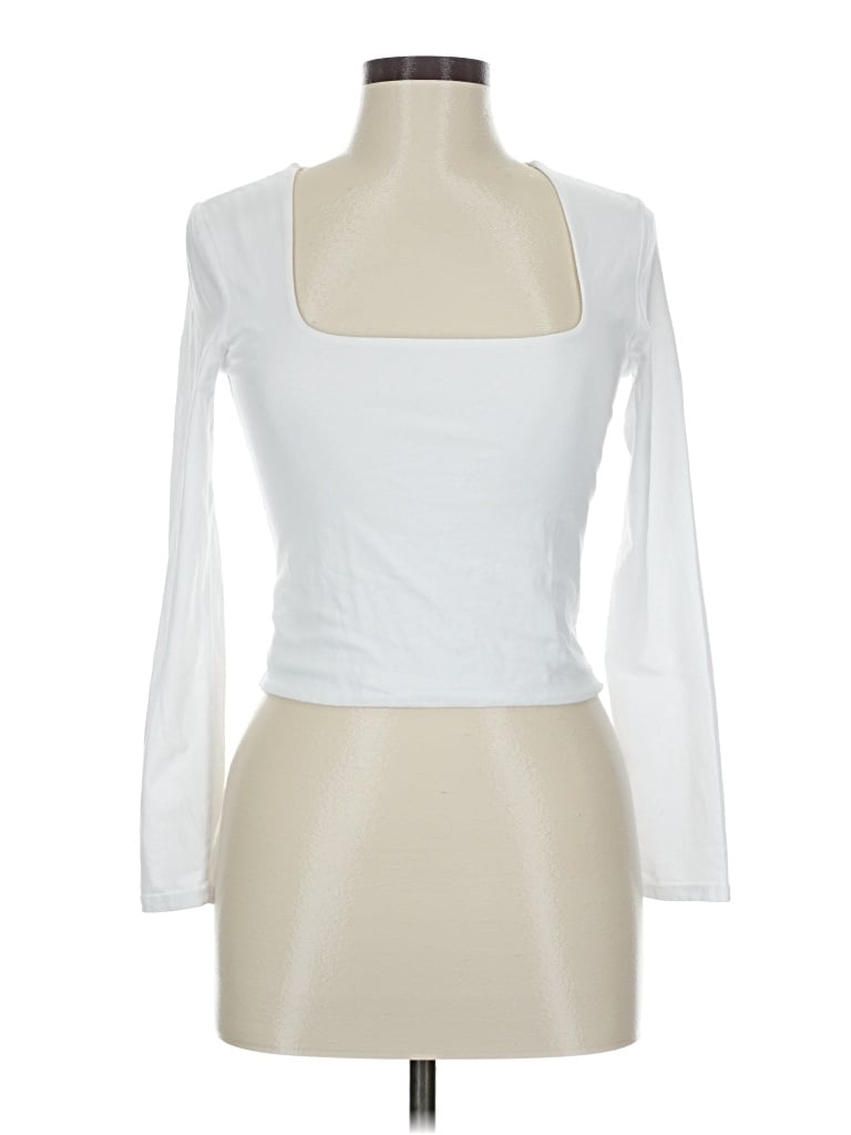 Pre-owned Unbranded 3/4 Sleeve T-shirt In White