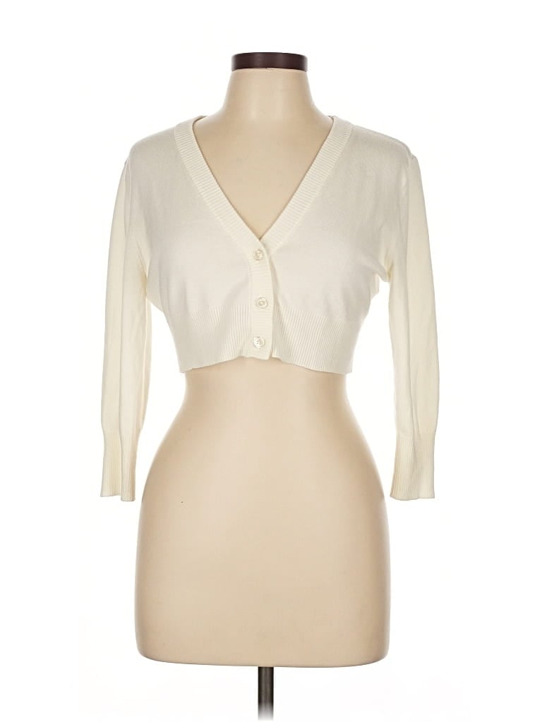 Pre-owned Modcloth Cardigan Sweater In White