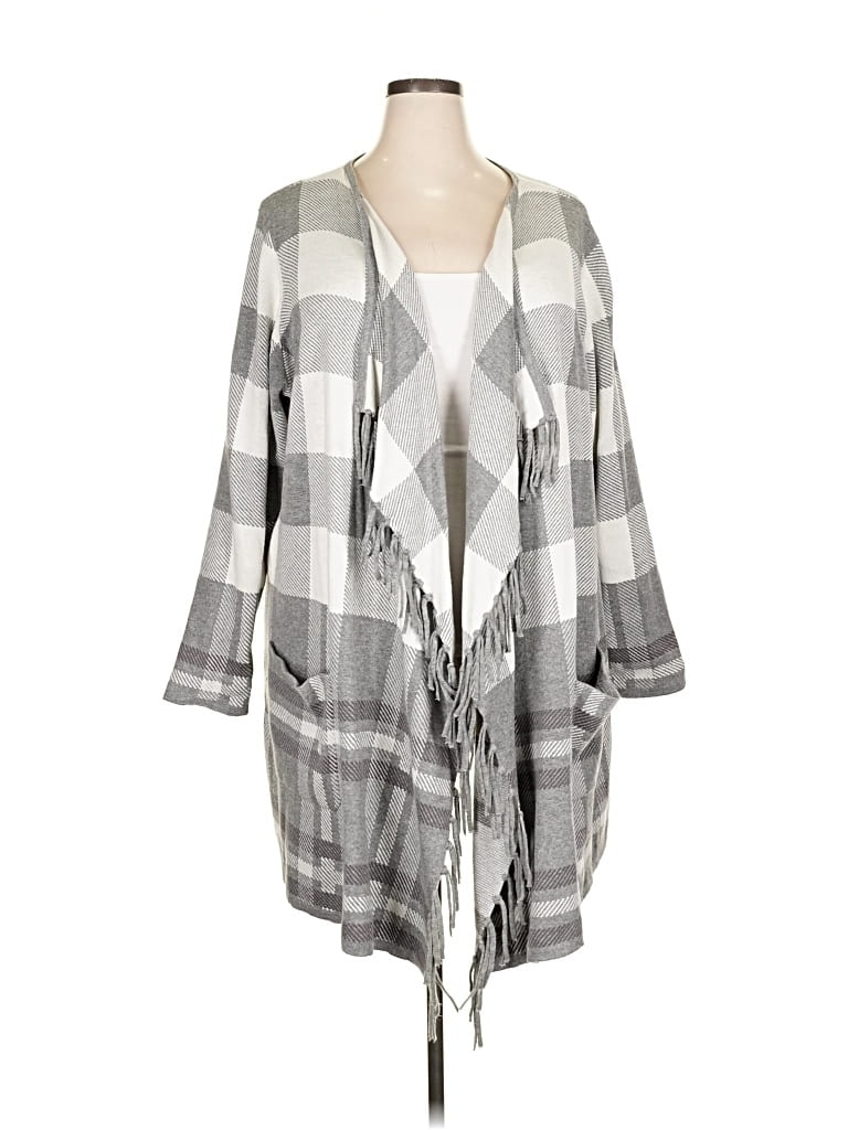 Pre-owned Isaac Mizrahi Live Cardigan Sweater In Gray