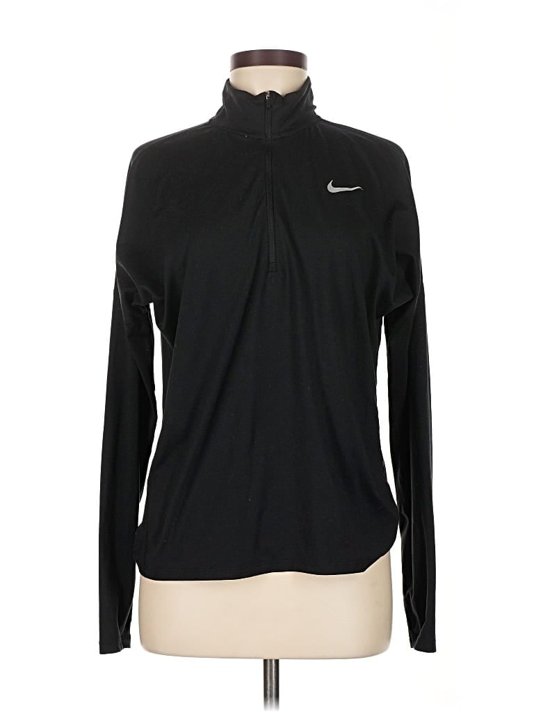 Pre-owned Nike Long Sleeve Polo Shirt In Black