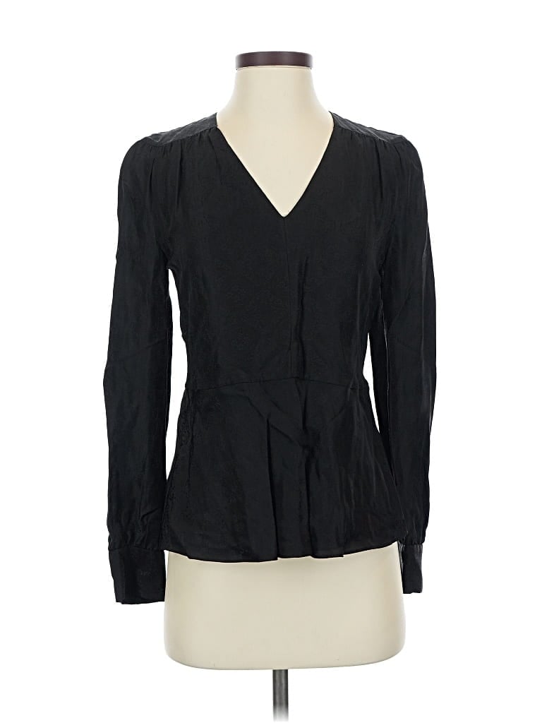 Pre-owned Lewit Long Sleeve Blouse In Black