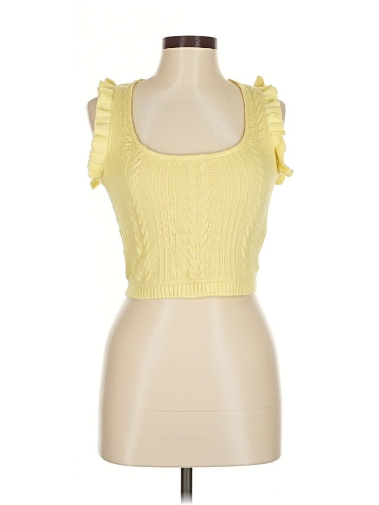 Pre-owned Zara Cardigan Sweater In Yellow