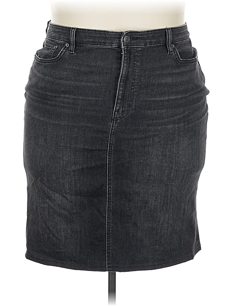 Pre-owned Polo Ralph Lauren Denim Skirt In Gray