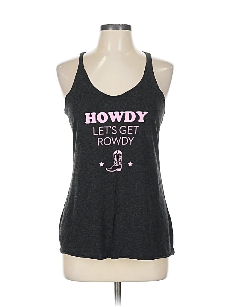 Pre-owned Next Level Apparel Sleeveless Top Gray Halter Neckline Tops