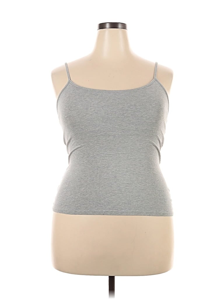Pre-owned Hanes Tank Top Gray Strapless Neckline Tops
