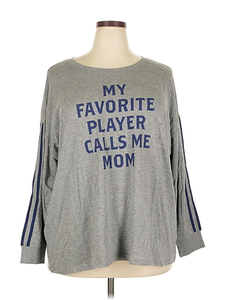 Torrid 3/4 Sleeve T-shirt In Gray