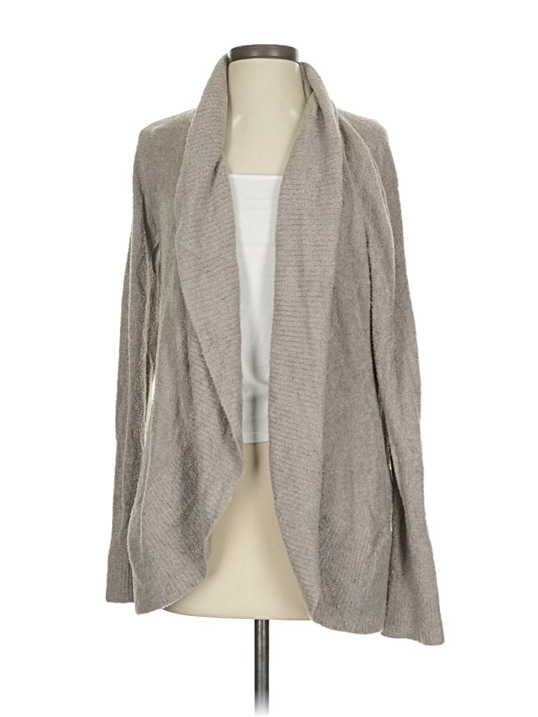 Pre-owned Barefoot Dreams Cozychic Lite Cardigan Sweater In Gray
