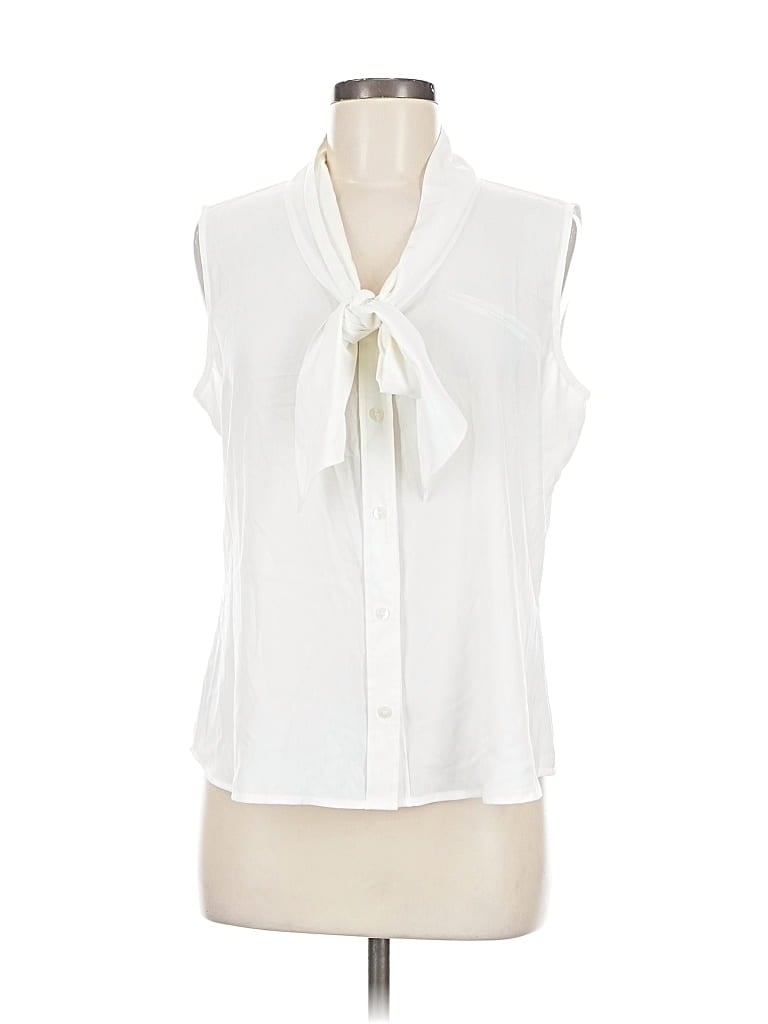 Pre-owned Calvin Klein Sleeveless Blouse In White