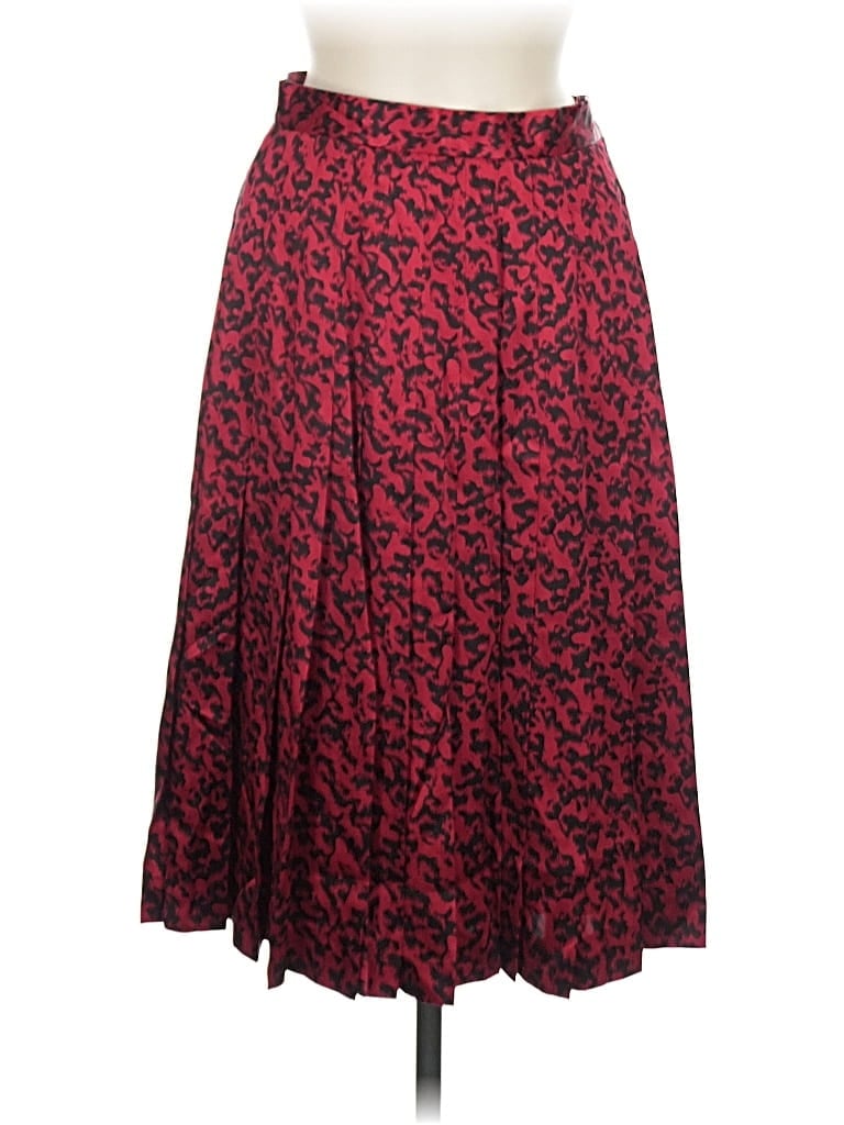 Pre-owned Doncaster Collection Silk Skirt In Red