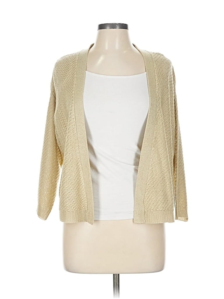 Pre-owned August Silk Cardigan Sweater In White