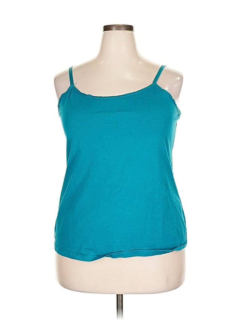 Pre-owned Lane Bryant Tank Top Teal Halter Neckline Tops In Blue
