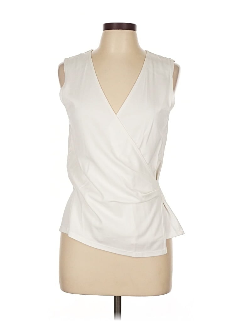 Pre-owned Theory Sleeveless Blouse In White