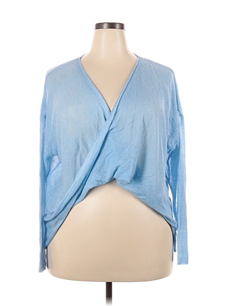 Pre-owned Shein Curve Cardigan Sweater In Blue