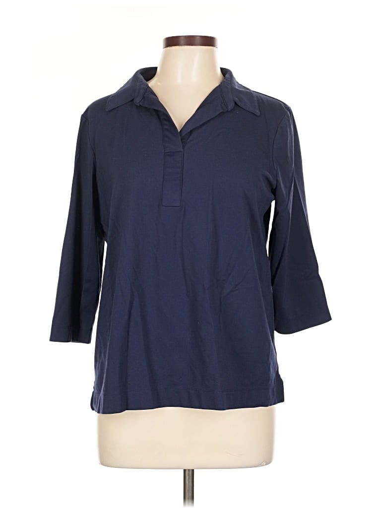 Pre-owned Chico's 3/4 Sleeve T-shirt In Blue