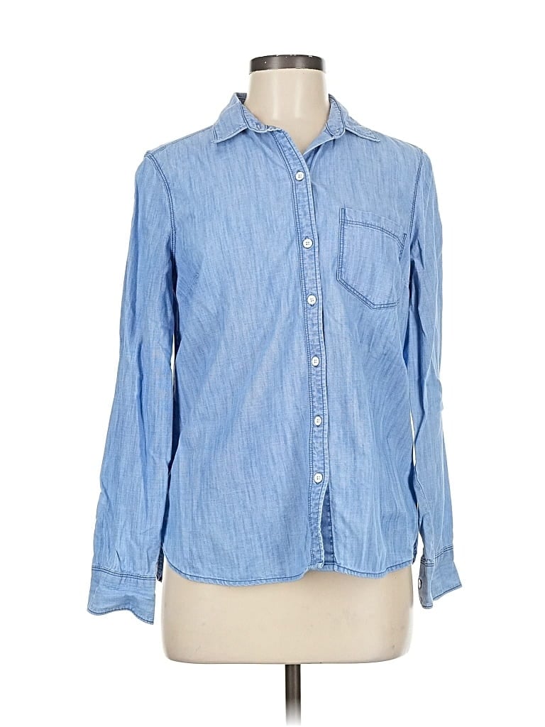 Pre-owned Old Navy Long Sleeve Button Down Shirt In Blue