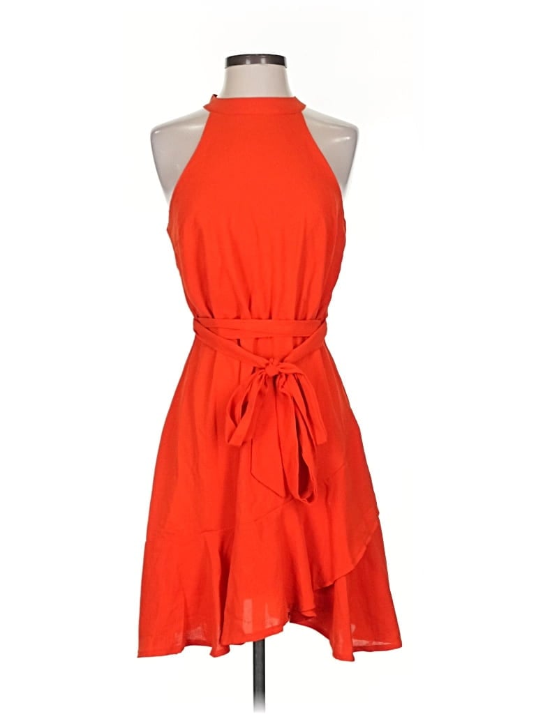 Pre-owned She + Sky Cocktail Dress In Orange