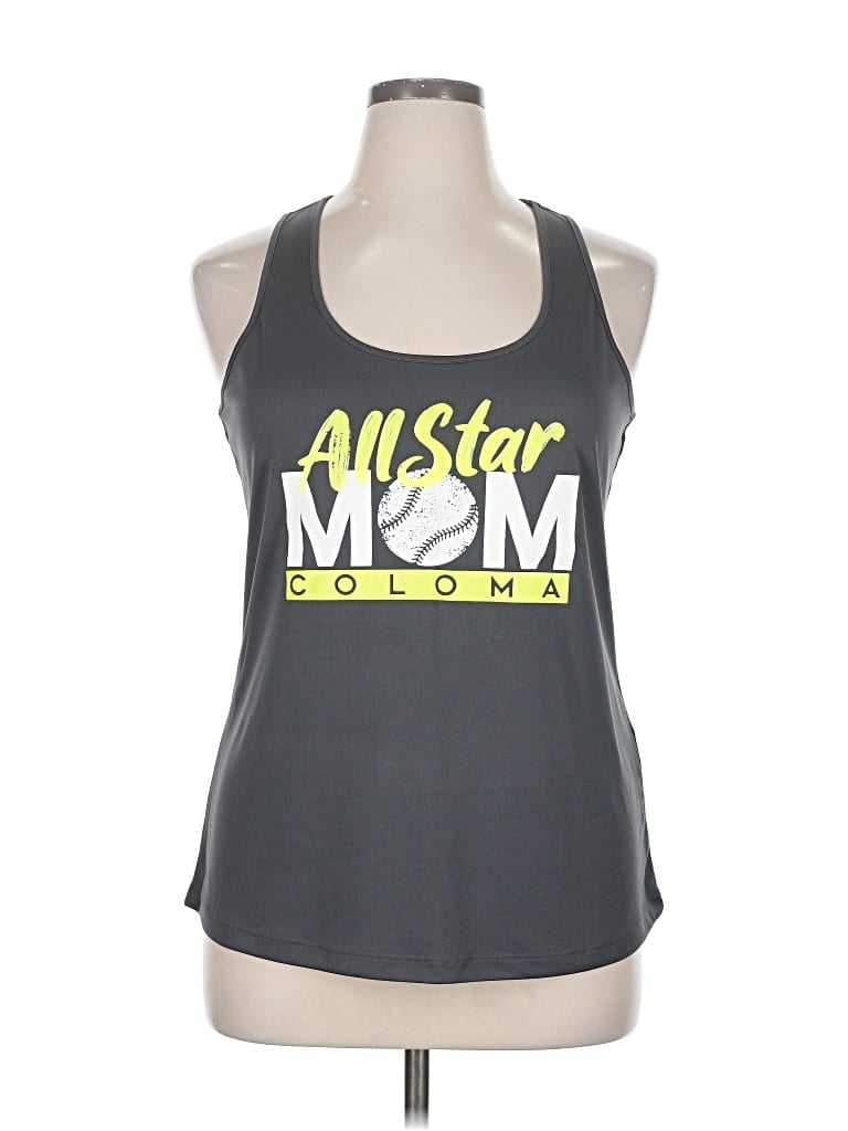 Pre-owned Sport-tek Tank Top Gray Halter Neckline Tops