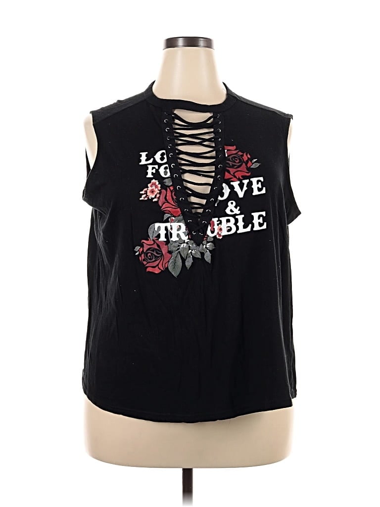 Pre-owned Rue21 Sleeveless Top Black Halter Neckline Tops