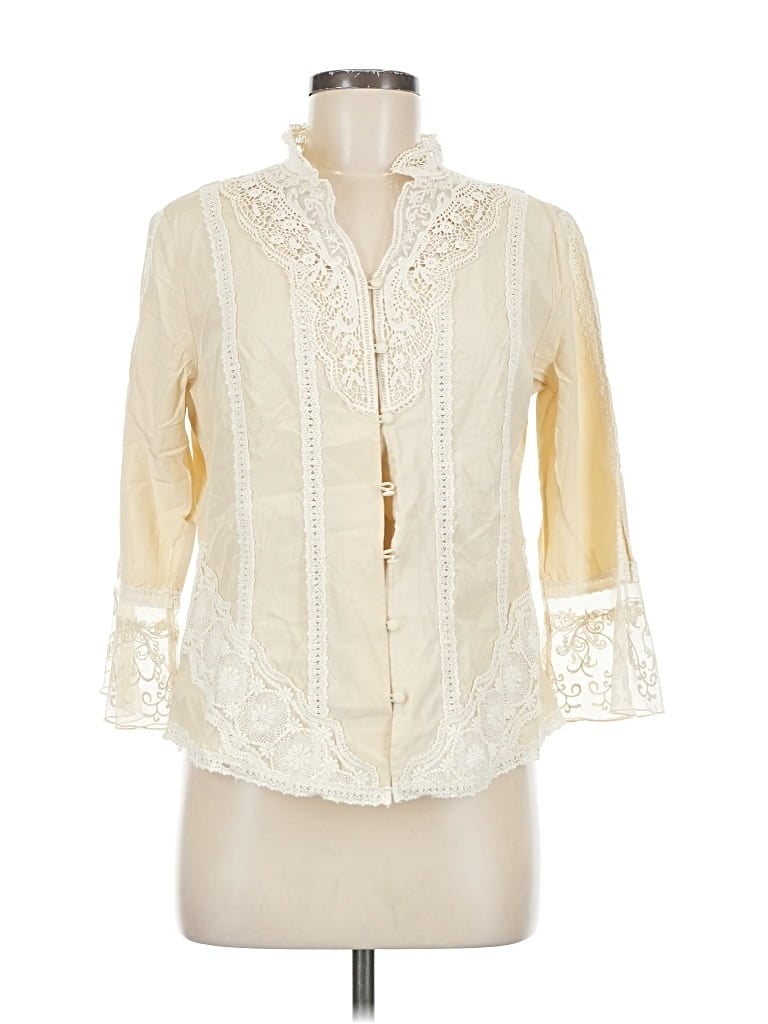 Pre-owned Coldwater Creek 3/4 Sleeve Blouse In White
