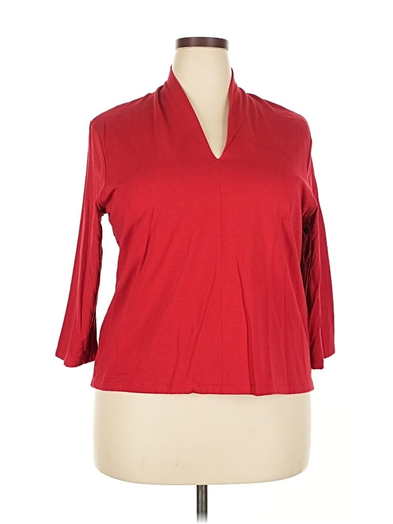 Pre-owned Talbots Outlet 3/4 Sleeve Top Red Cowl Neck Tops