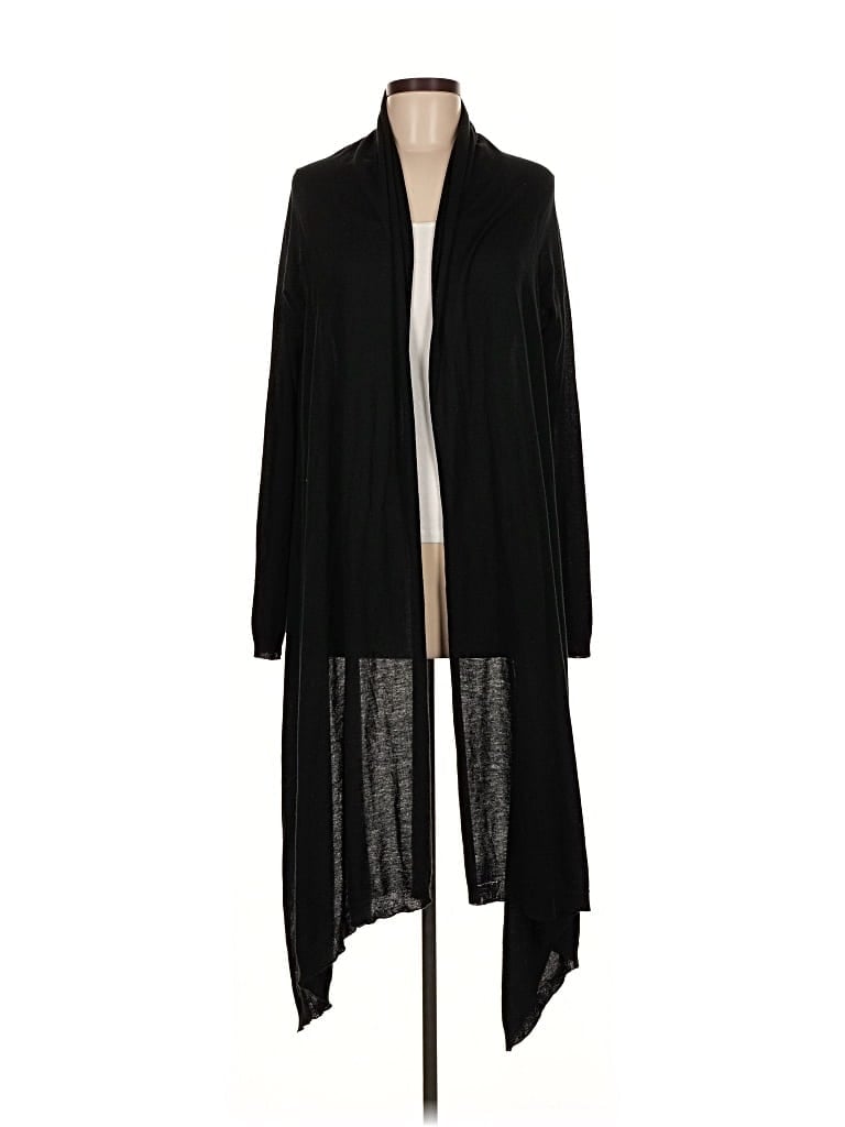 Pre-owned Dkny Silk Cardigan Sweater In Black