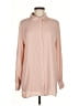 Halogen 100% Polyester Solid Pink Long Sleeve Blouse Size M - photo 1