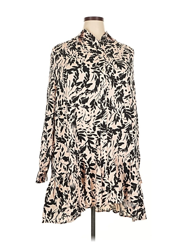 Pre-owned H&m Long Sleeve Top Ivory Tie Neck Tops In White