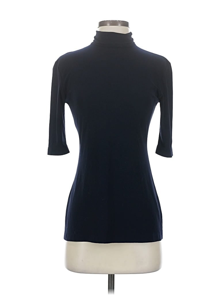 Pre-owned Norma Kamali Short Sleeve Turtleneck In Blue