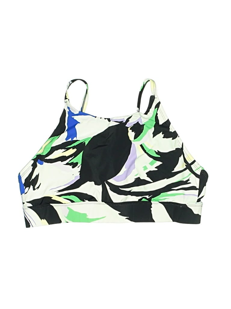 Pre-owned Dsg Swimsuit Top Green Print Pattern Swimwear