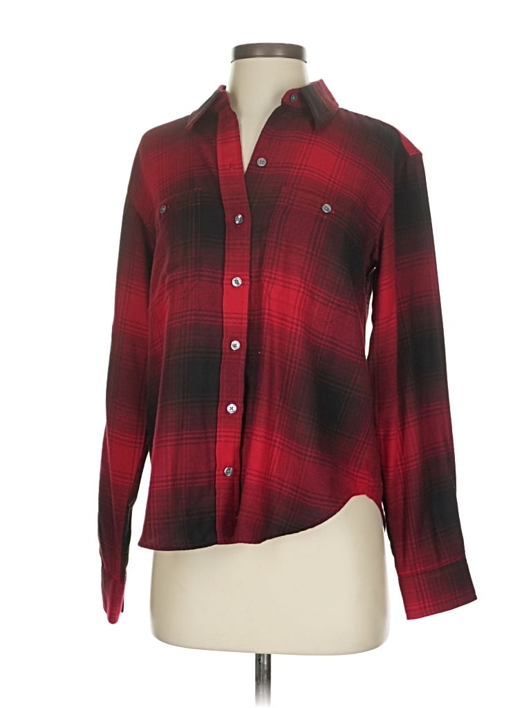 Pre-owned Banana Republic Factory Store Long Sleeve Button Down Shirt In Burgundy