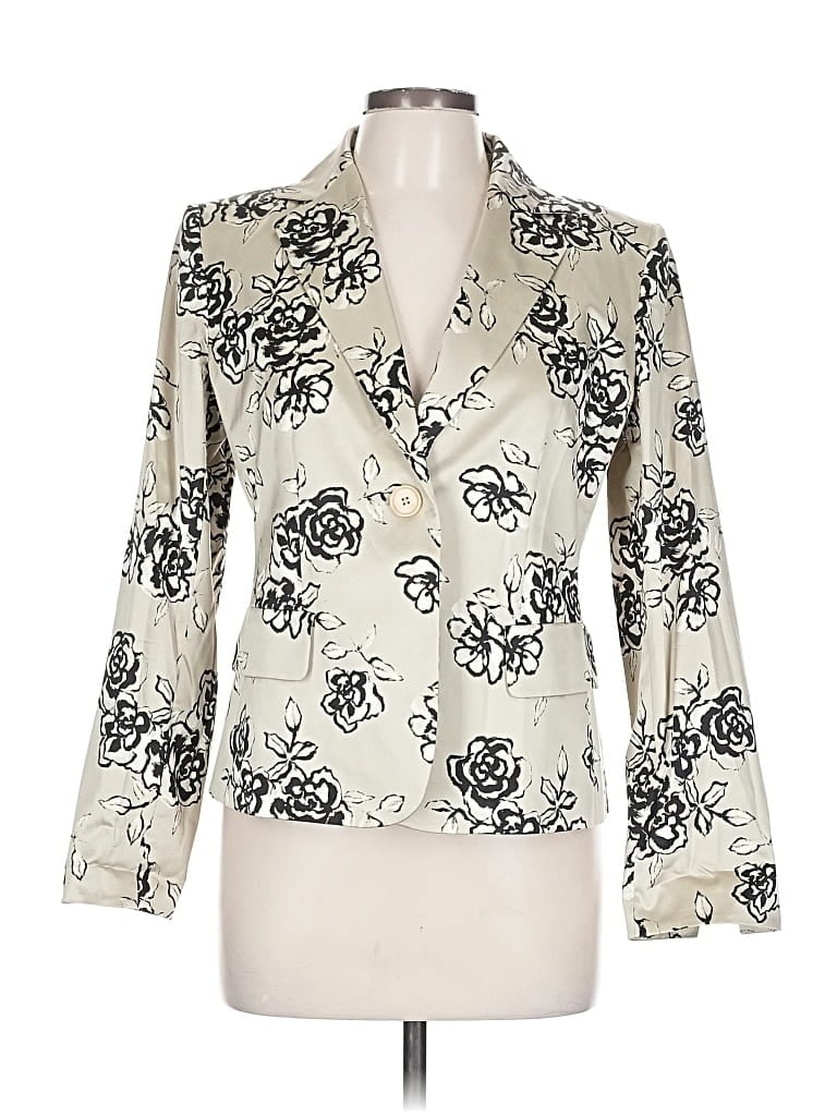 Pre-owned Linda Allard Ellen Tracy Blazer Jacket In White