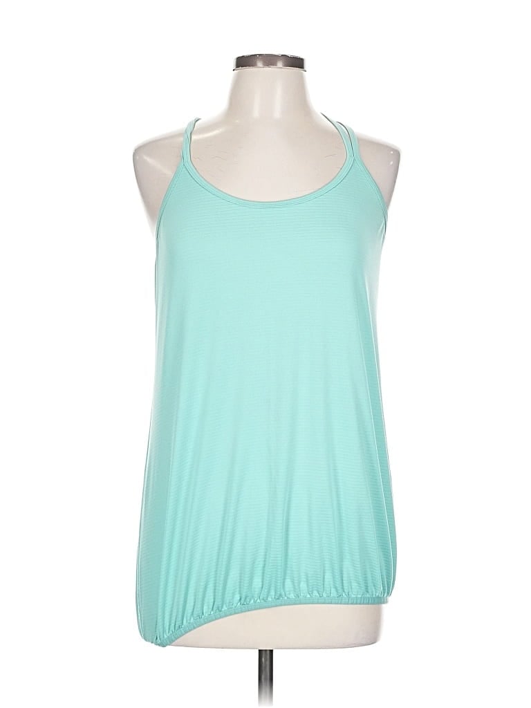 Pre-owned Tek Gear Tank Top Teal Halter Neckline Tops In Blue