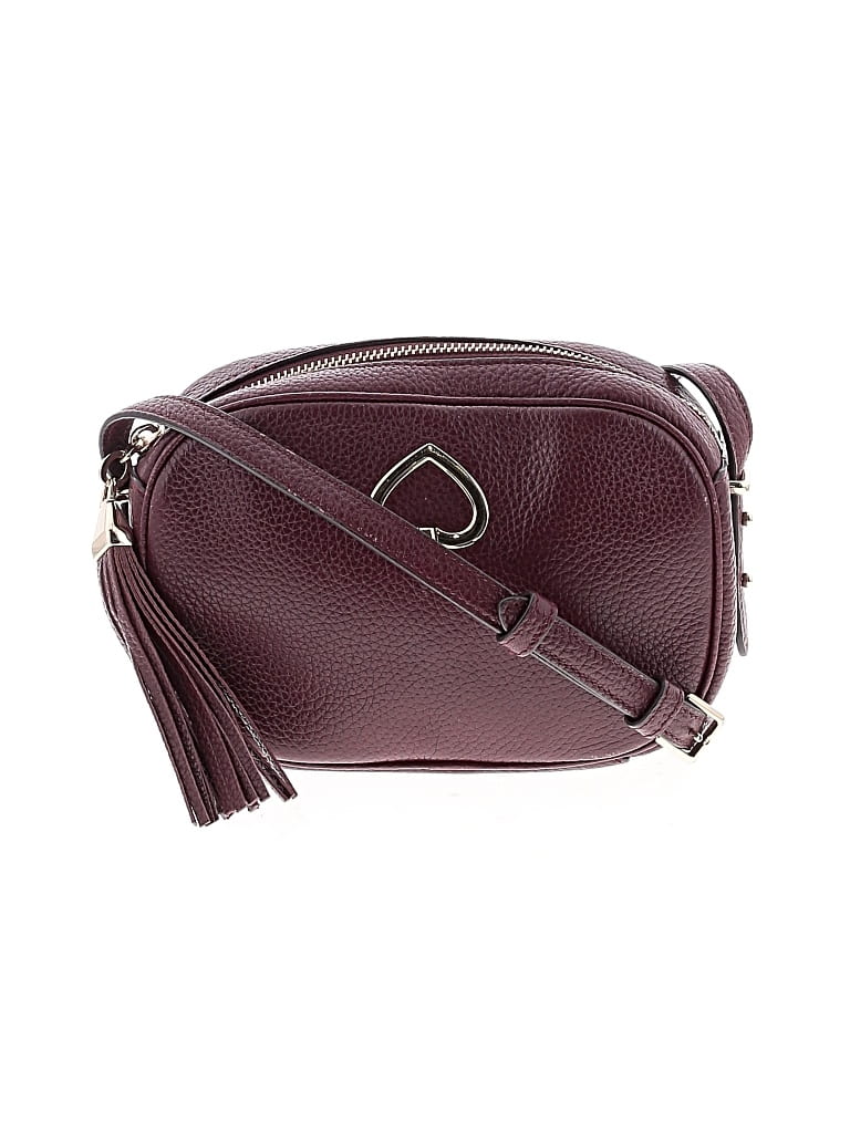Pre-owned Kate Spade New York Leather Crossbody Bag In Burgundy