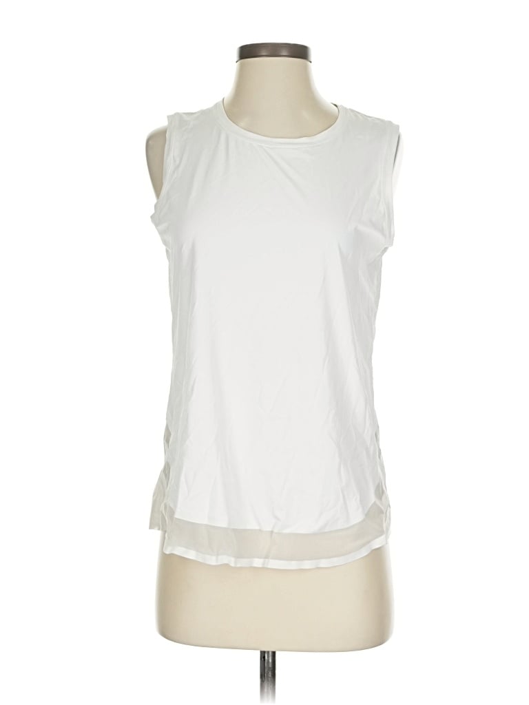 Pre-owned Athleta Sleeveless T-shirt In White