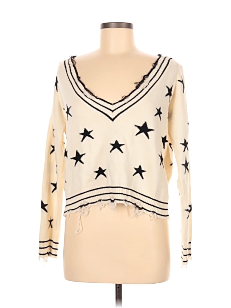 Pre-owned Wild Honey Pullover Sweater In White