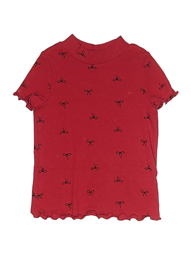 Pre-owned Cat & Jack Kids' Short Sleeve Turtleneck In Red