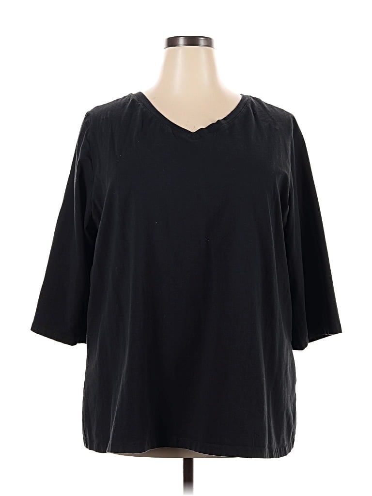 Pre-owned Jessica London 3/4 Sleeve T-shirt In Black