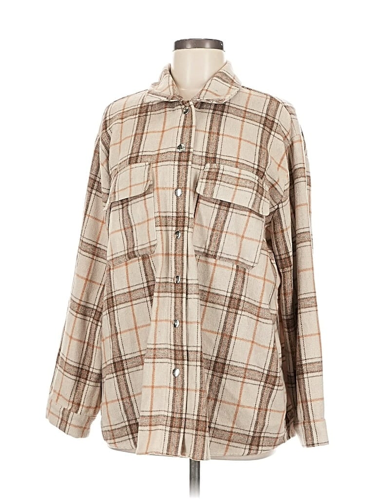 Pre-owned Re:named Long Sleeve Blouse In Brown