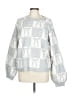 A New Day Checkered-gingham Silver Pullover Sweater Size L - photo 1