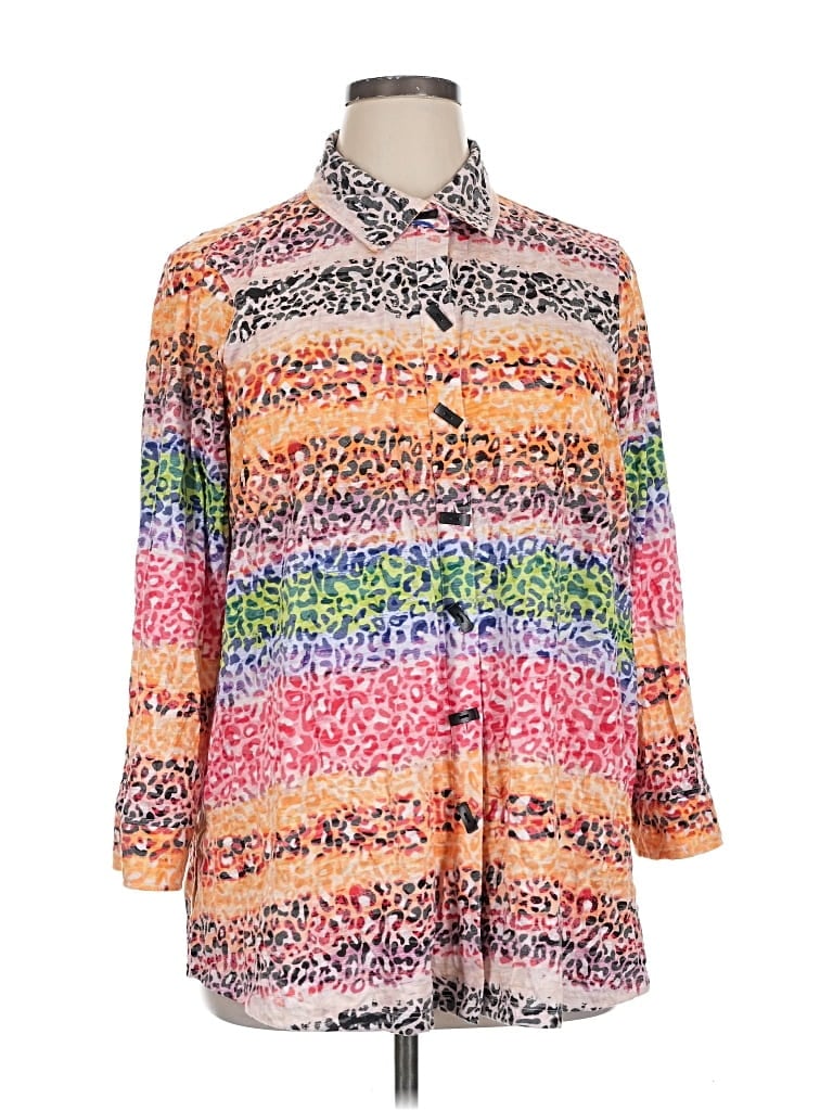 Pre-owned Ali Miles Long Sleeve Polo Shirt In Orange