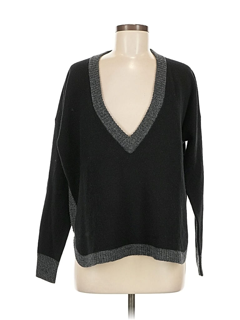 Pre-owned Madewell Wool Pullover Sweater In Black