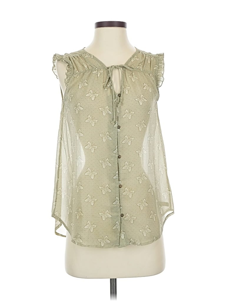Pre-owned Matilda Jane Sleeveless Blouse In Green