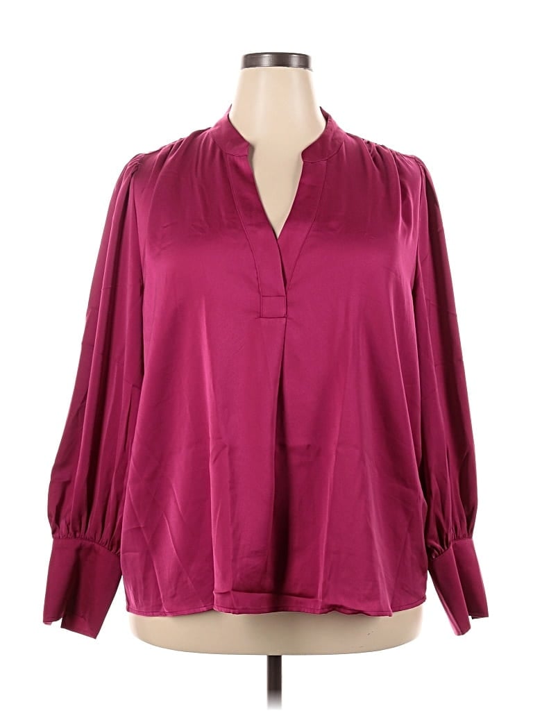 Banana Republic Factory Store Long Sleeve Blouse In Burgundy