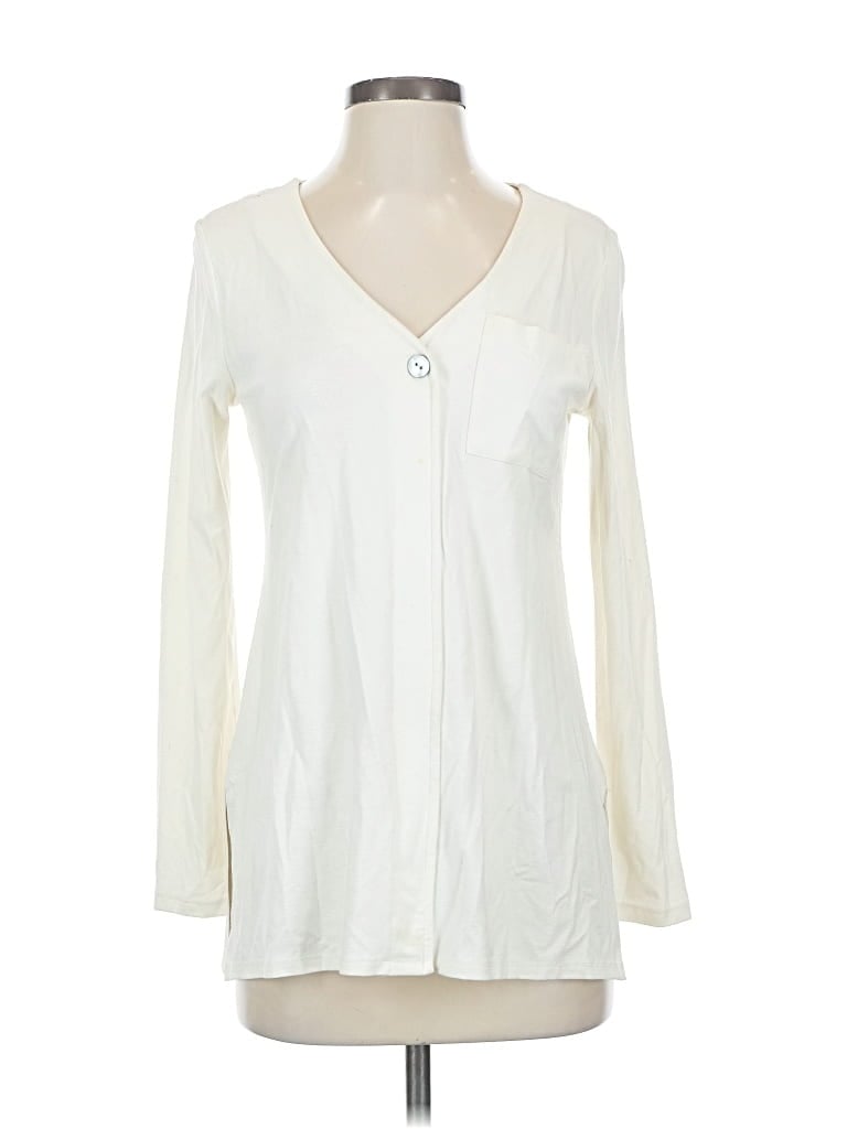 Pre-owned Soft Surroundings Long Sleeve Blouse In White