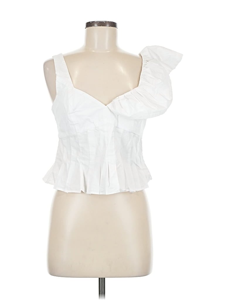 Pre-owned Bardot Sleeveless Blouse In White