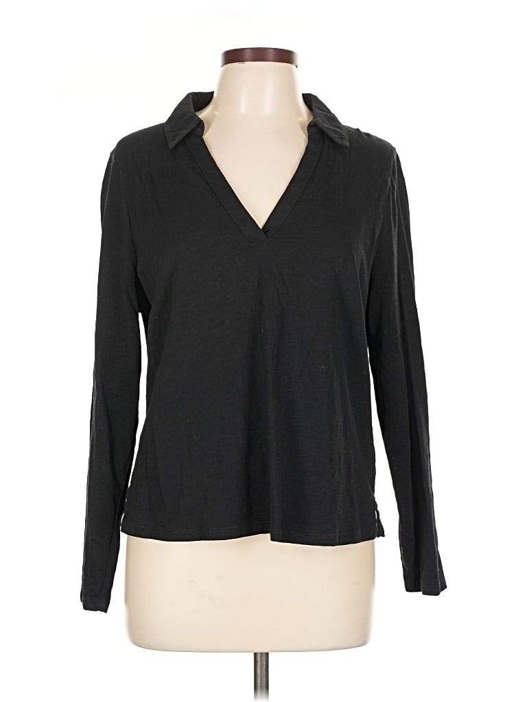 Pre-owned Boden Long Sleeve Polo Shirt In Black